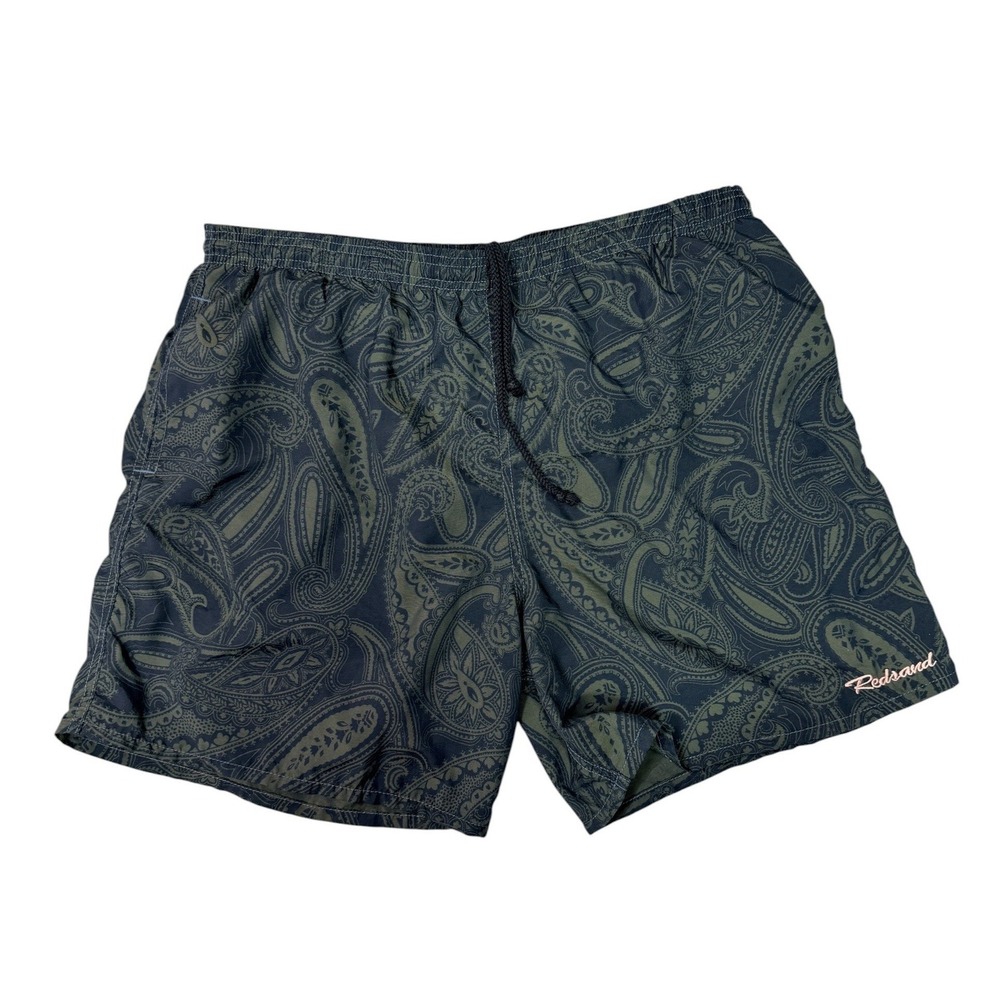 Vintage REDSAND Swim Trunks Mens M Paisley Nylon Mesh Lined Y2K Surf Shorts